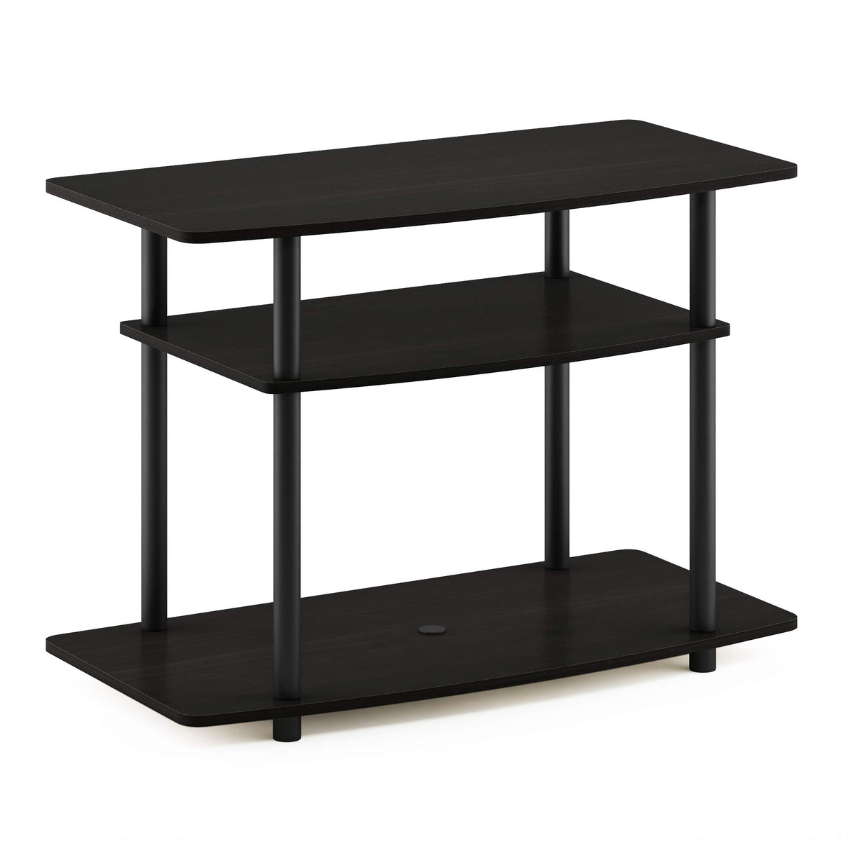 Furinno Turn-N-Tube stand espresso finish suits living rooms.