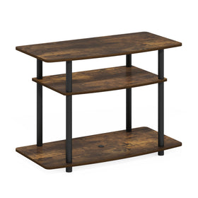 Furinno Turn-N-Tube TV stand Amber Pine rounded edges reduce injuries