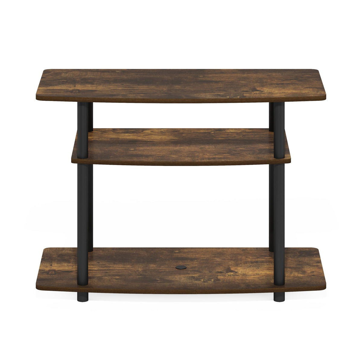 Furinno Turn-N-Tube TV stand Amber Pine tools-free assembly in minutes
