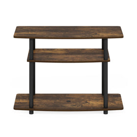 Furinno Turn-N-Tube TV stand Amber Pine tools-free assembly in minutes