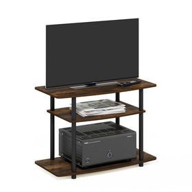 Furinno Turn-N-Tube TV stand Amber Pine top surface for compact TV setups