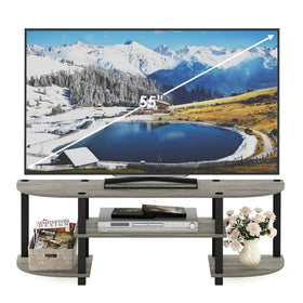 Furinno TURN-S-TUBE TV Stand assembled in a living room setup for easy viewing.
