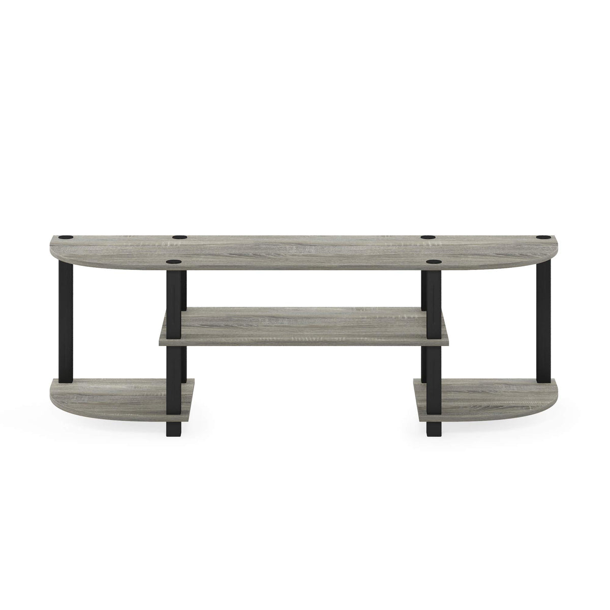 Furinno TURN-S-TUBE TV Stand dimensions 47-25 inches wide by 13-4 inches deep.