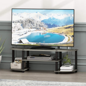 Furinno TURN-S-TUBE TV Stand open middle shelf ideal for consoles and media devices.