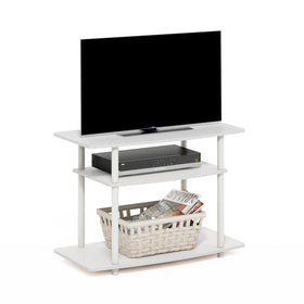 Furinno Turn-N-Tube TV stand top view with spacious surface and easy-access storage.
