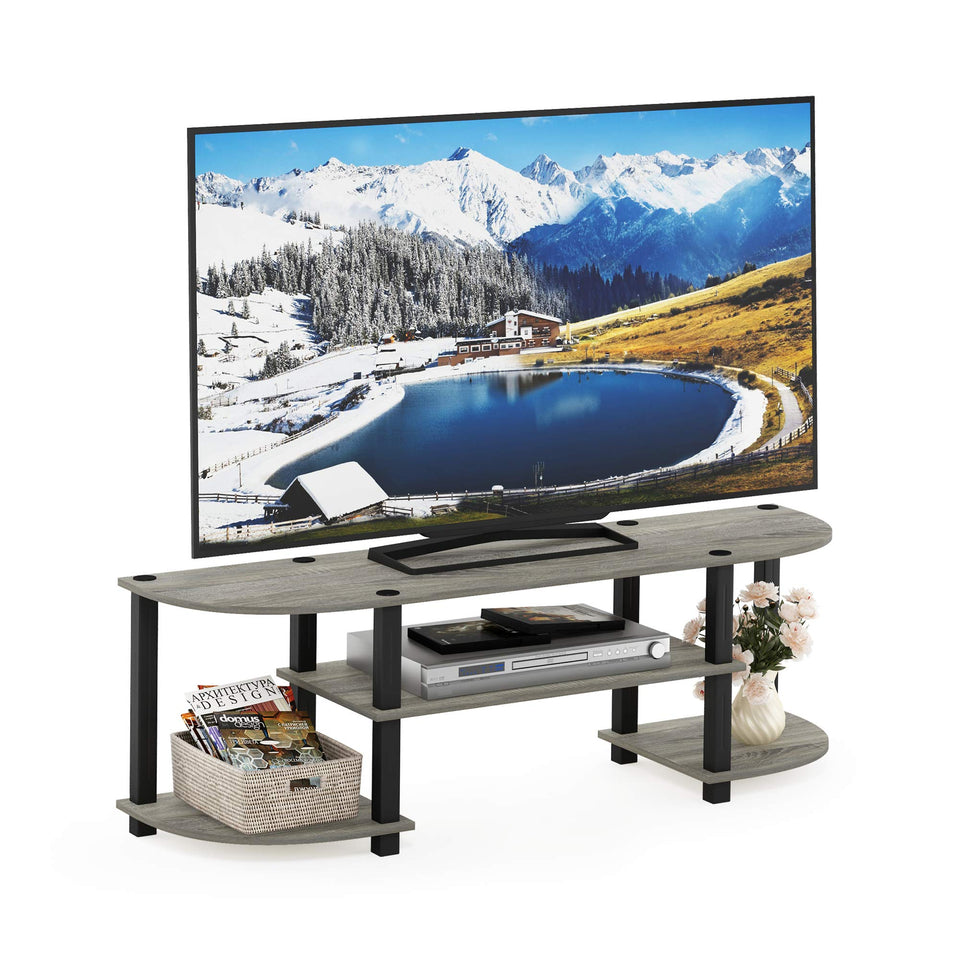 Furinno TURN-S-TUBE TV Stand with wide top surface for TV and decor.