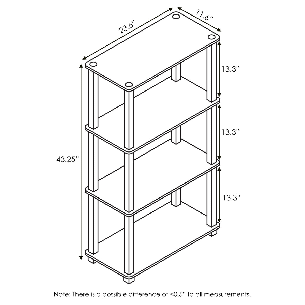 FSC-certified wood used in Furinno Turn-N-Tube shelving for sustainability.