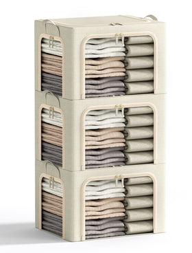 Furnhome 3 openings storage bin with metal frame for organized closets.