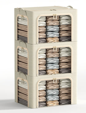 Furnhome 3 openings linen storage bin frame keeps clothes organized.