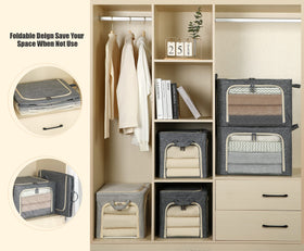 Furnhome storage bin with ergonomic handle and reinforced frame