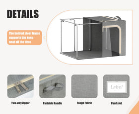 Furnhome bin with label pocket helps categorize items while preserving privacy
