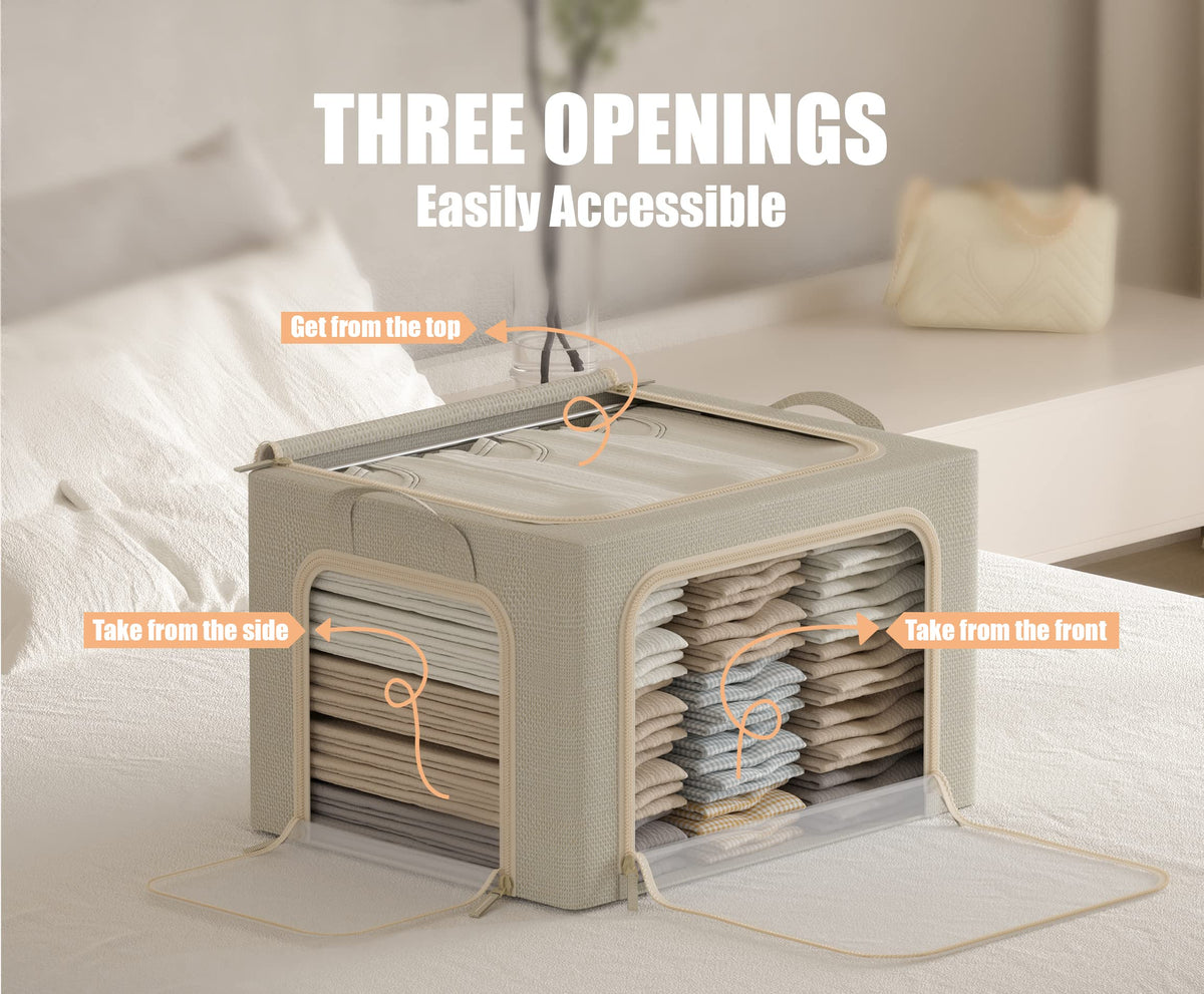 Furnhome clothes storage bin with clear window lets you see contents quickly.