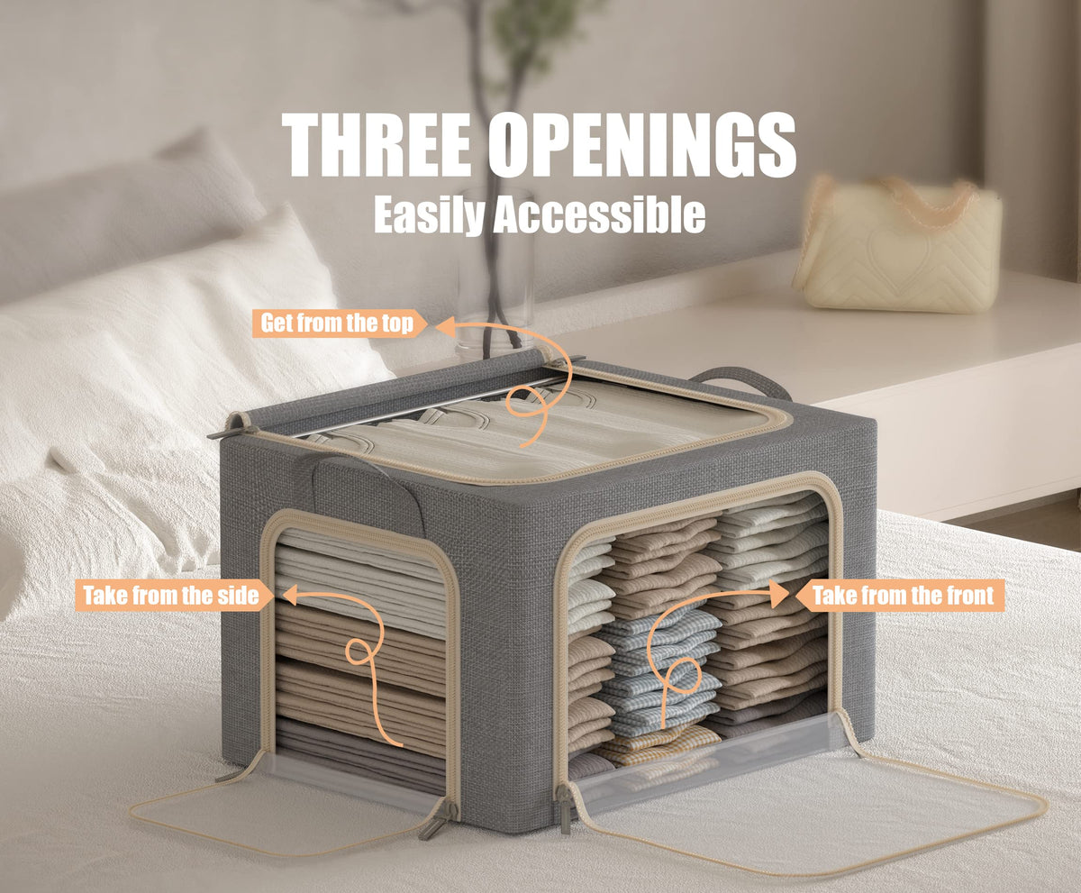Furnhome foldable storage bin with sturdy frame saving space when not in use