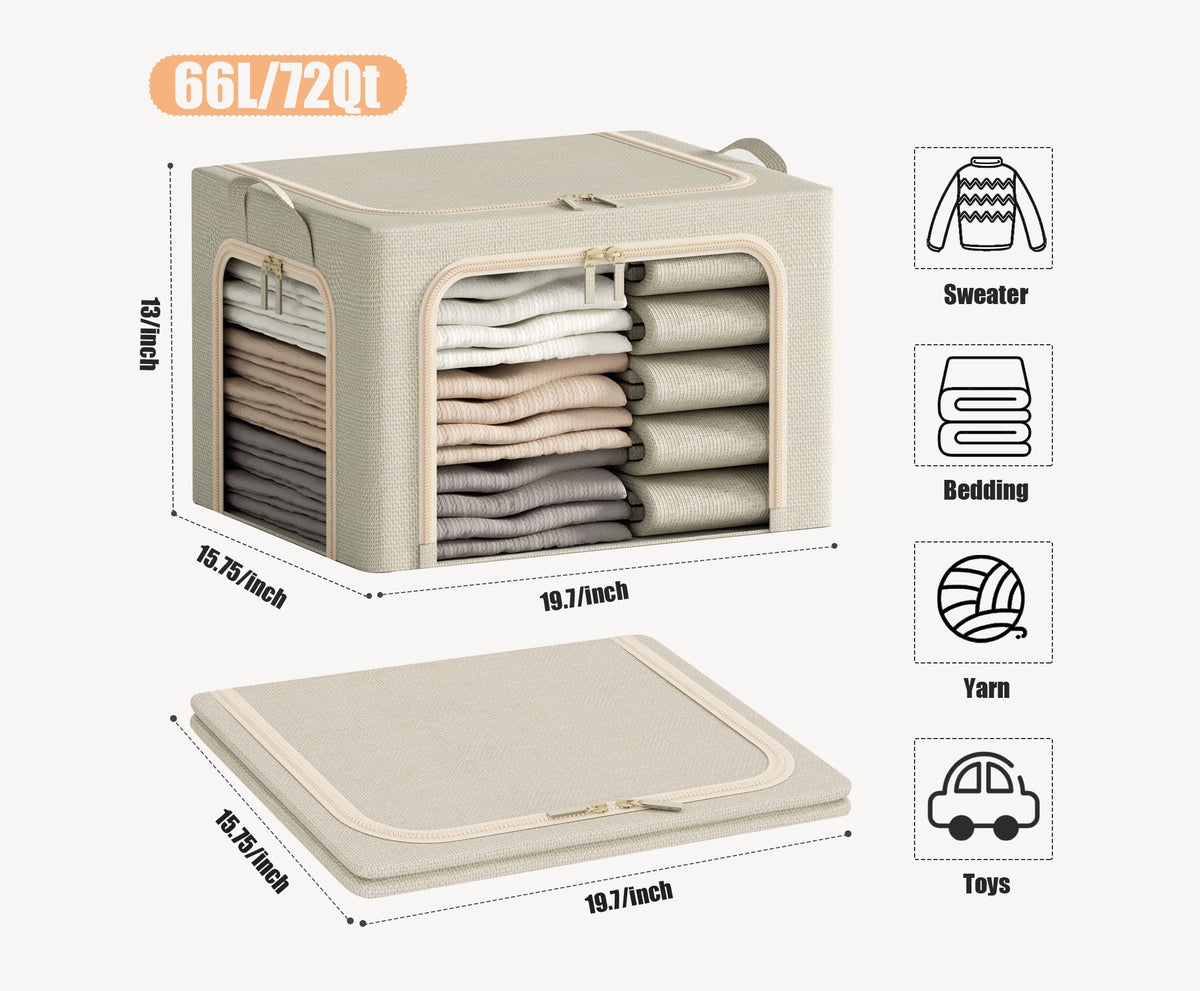Furnhome stackable foldable storage bin fits under desks.