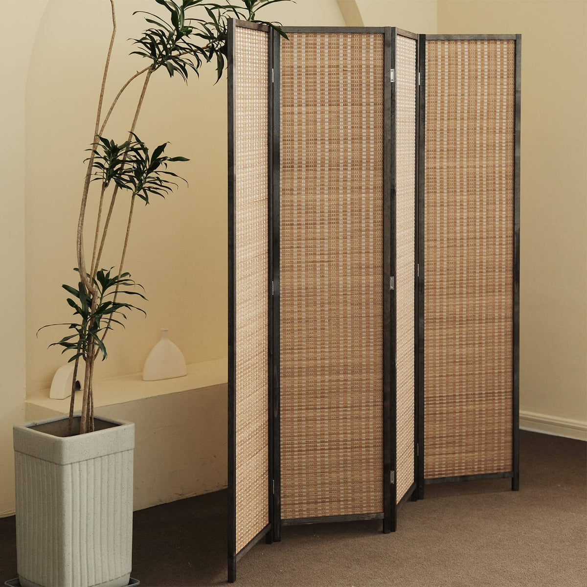 Furnnylane bamboo panels close-up showing warm natural texture.