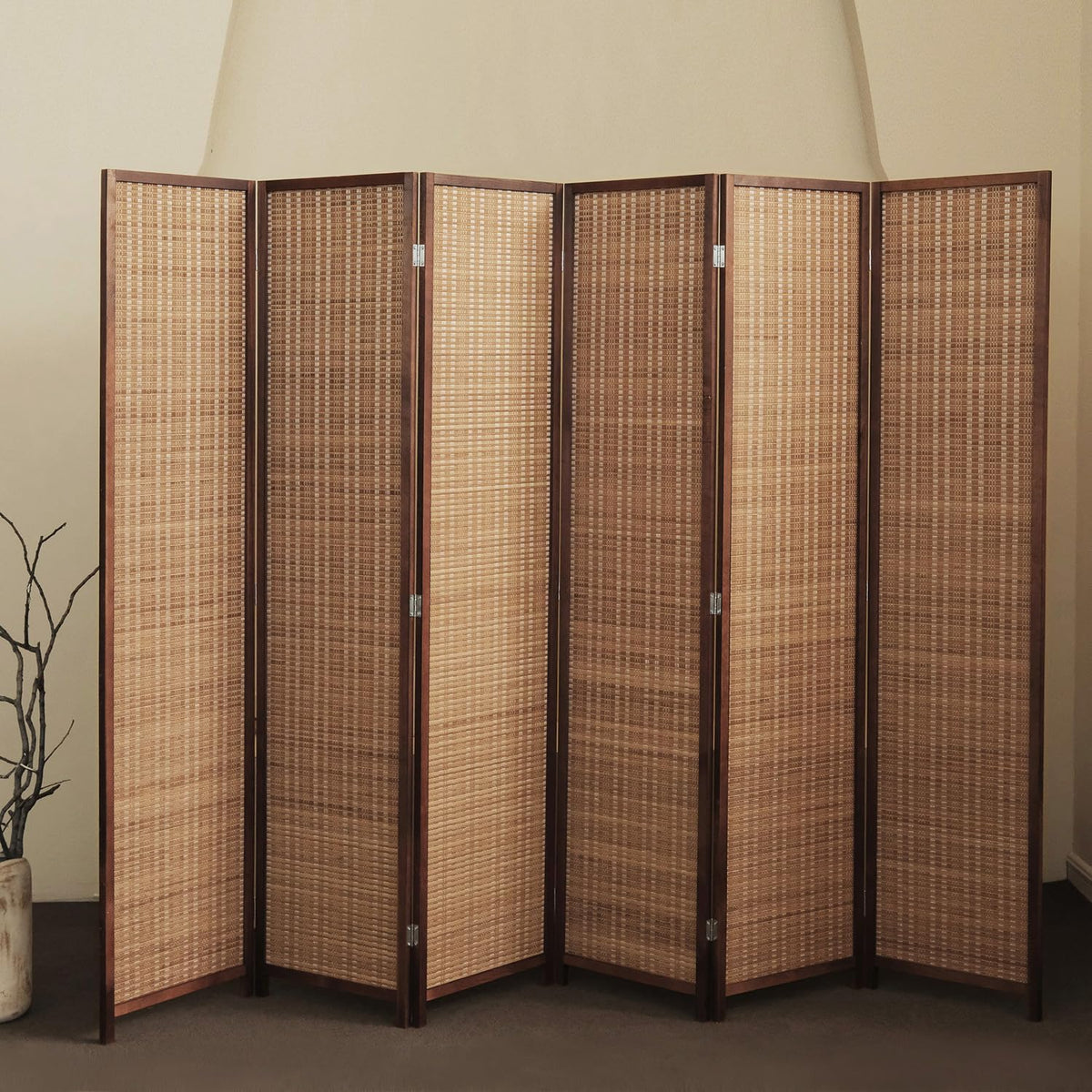 Furnnylane bamboo divider folded flat for easy, space-saving storage.