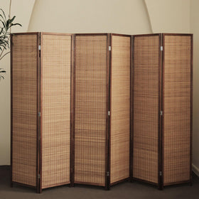 Furnnylane bamboo room divider with pinewood frame delivers sturdy daily use.