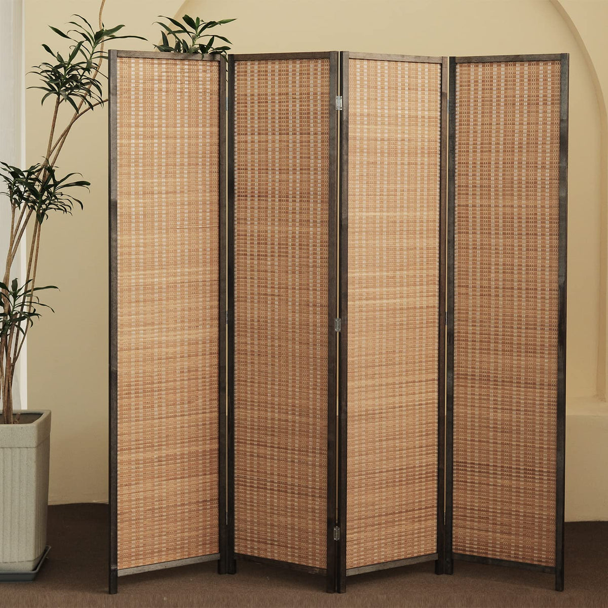 Furnnylane divider fully open to separate living area and workspace.