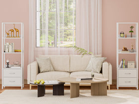 Furnulem 4-Tier Corner Shelf shown during easy assembly.
