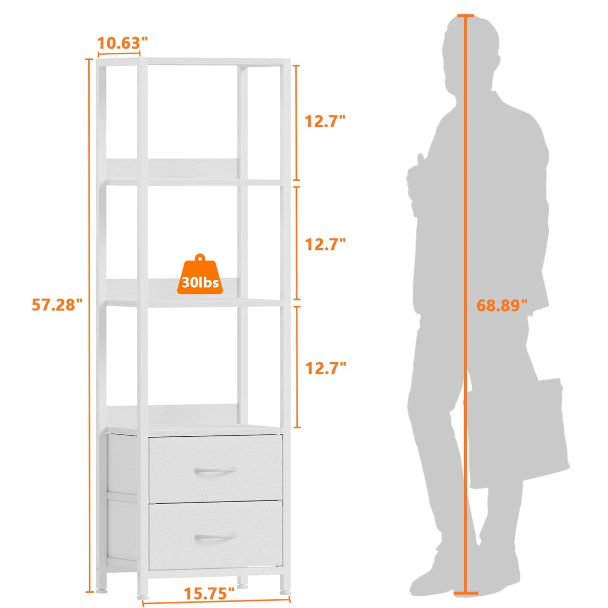 Furnulem 4-Tier Corner Shelf features a sturdy steel frame for durable storage.