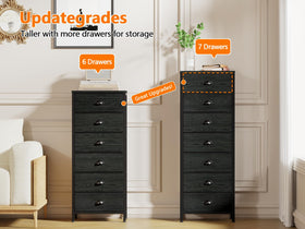 Furnulem dresser includes adjustable feet for level placement on uneven floors