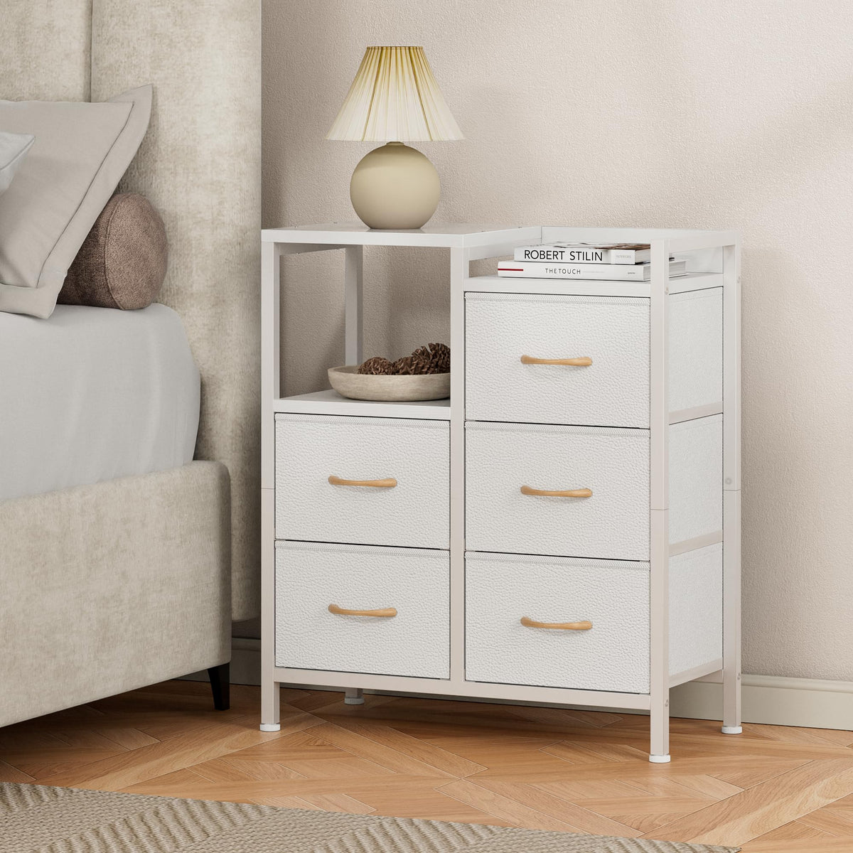 Furnulem assembled dresser in a bright bedroom demonstrates ready-to-use setup.