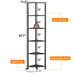 Furnulem front view of the assembly-ready corner shelf.