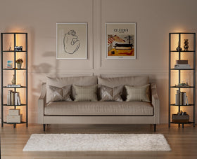 Furnulem bedroom corner shelf offering compact organization.