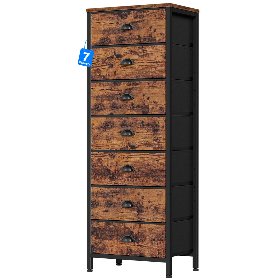 Furnulem Bedroom Dresser with seven drawers keeps clothing organized and accessible