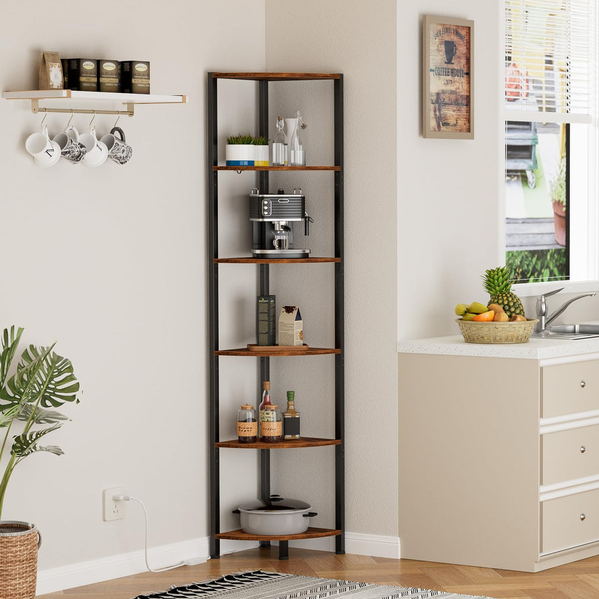 Furnulem bedroom storage and display shelf for organized nightstand items.