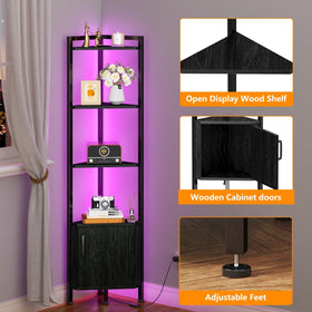 Furnulem corner shelf fits snugly in living room corners for optimized space use.