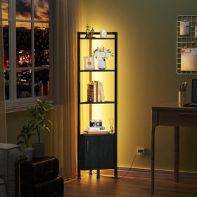 Furnulem corner shelf sturdy metal frame and chipboard ensure stability on any floor.