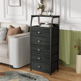 Furnulem dresser fabric drawers closeup highlighting lightweight, safe, easy-to-access organizational space.