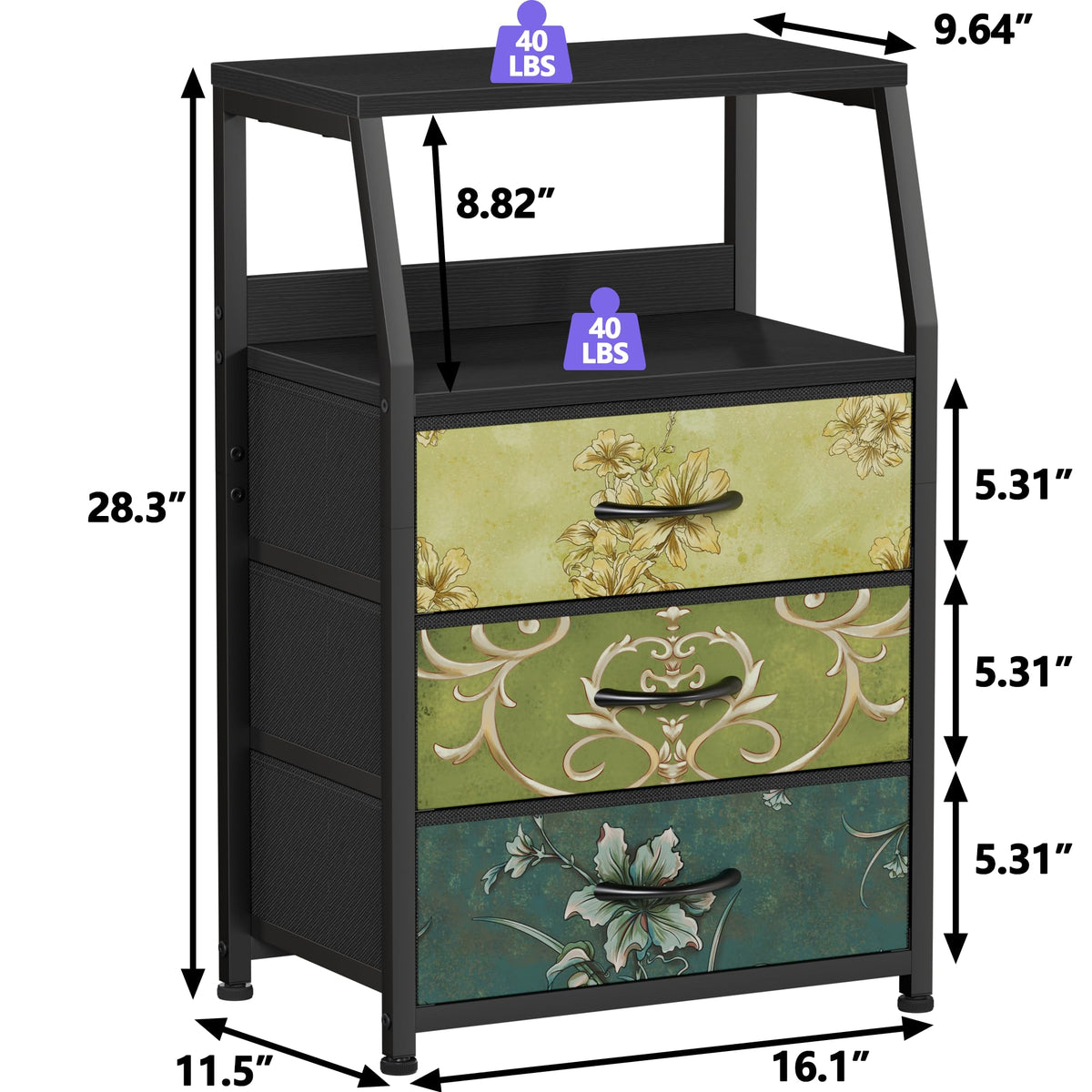 Furnulem fabric drawer storage unit provides lightweight, safe space for clothes, toys, and accessories.