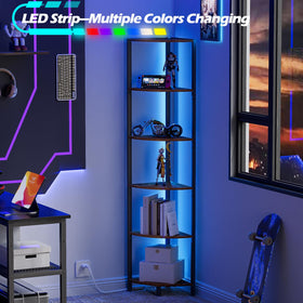 Furnulem narrow corner shelf fits small spaces while keeping items organized.