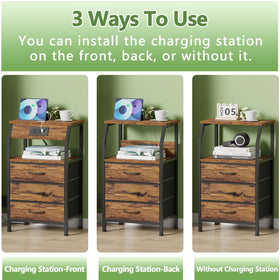 Furnulem night stand adjustable feet stabilize on uneven floors