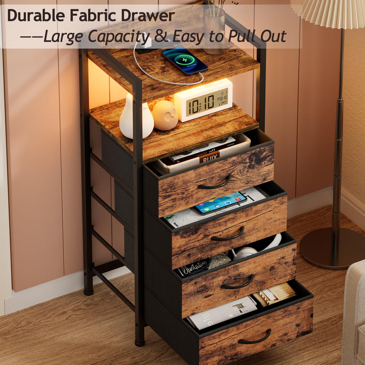 Furnulem night stand LED light with color options for mood lighting