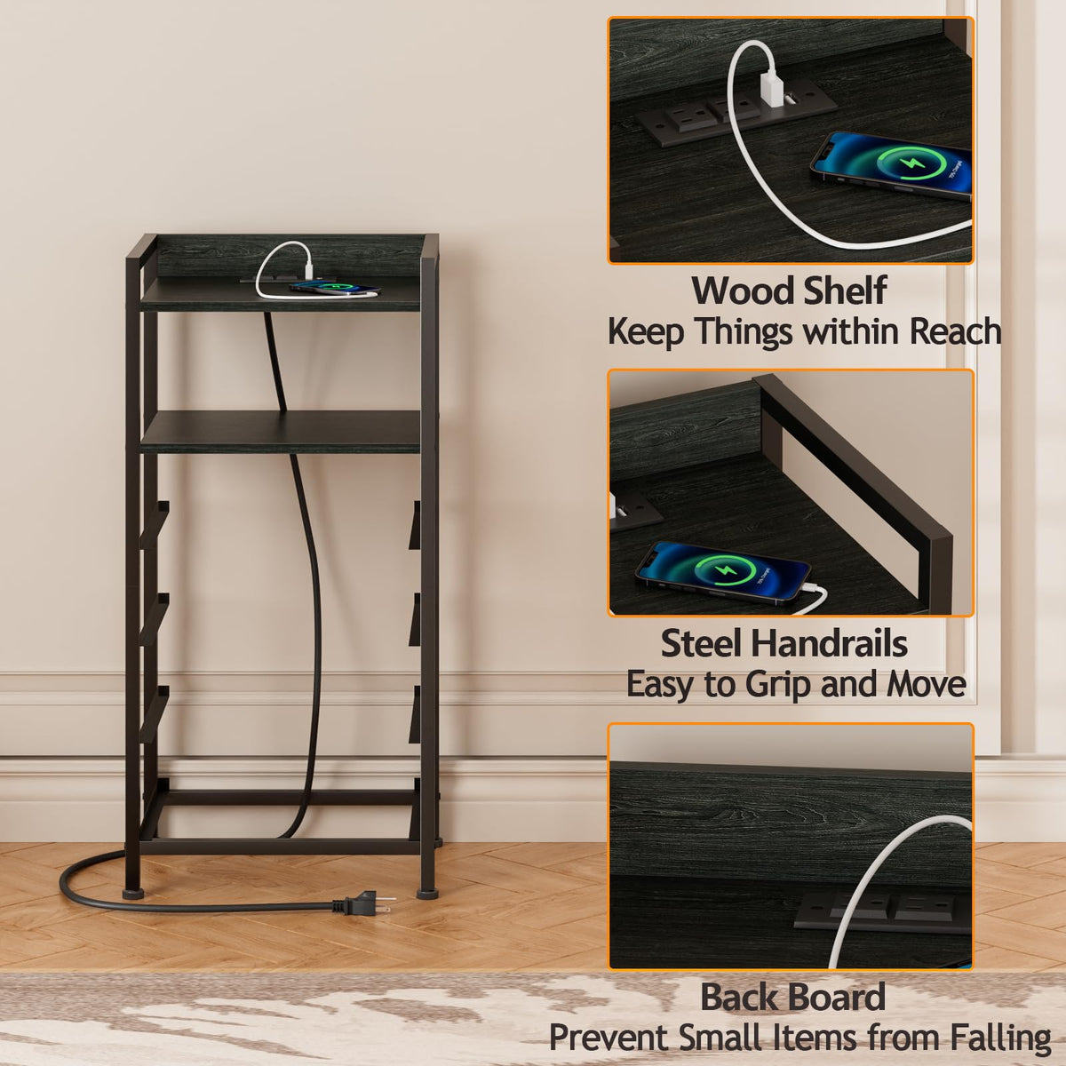 Furnulem night stand room setup showing versatile bedside placement