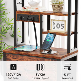 Furnulem night stand includes two S-hooks for hanging items.