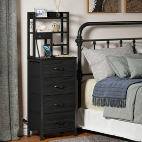 Furnulem nightstand with adjustable feet for level placement on uneven floors