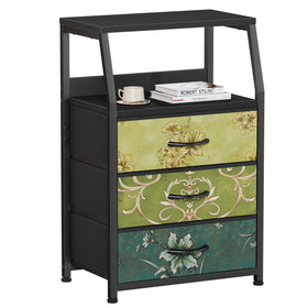 Furnulem retro night stand with drawers, shown from the front for bedroom storage and decor.