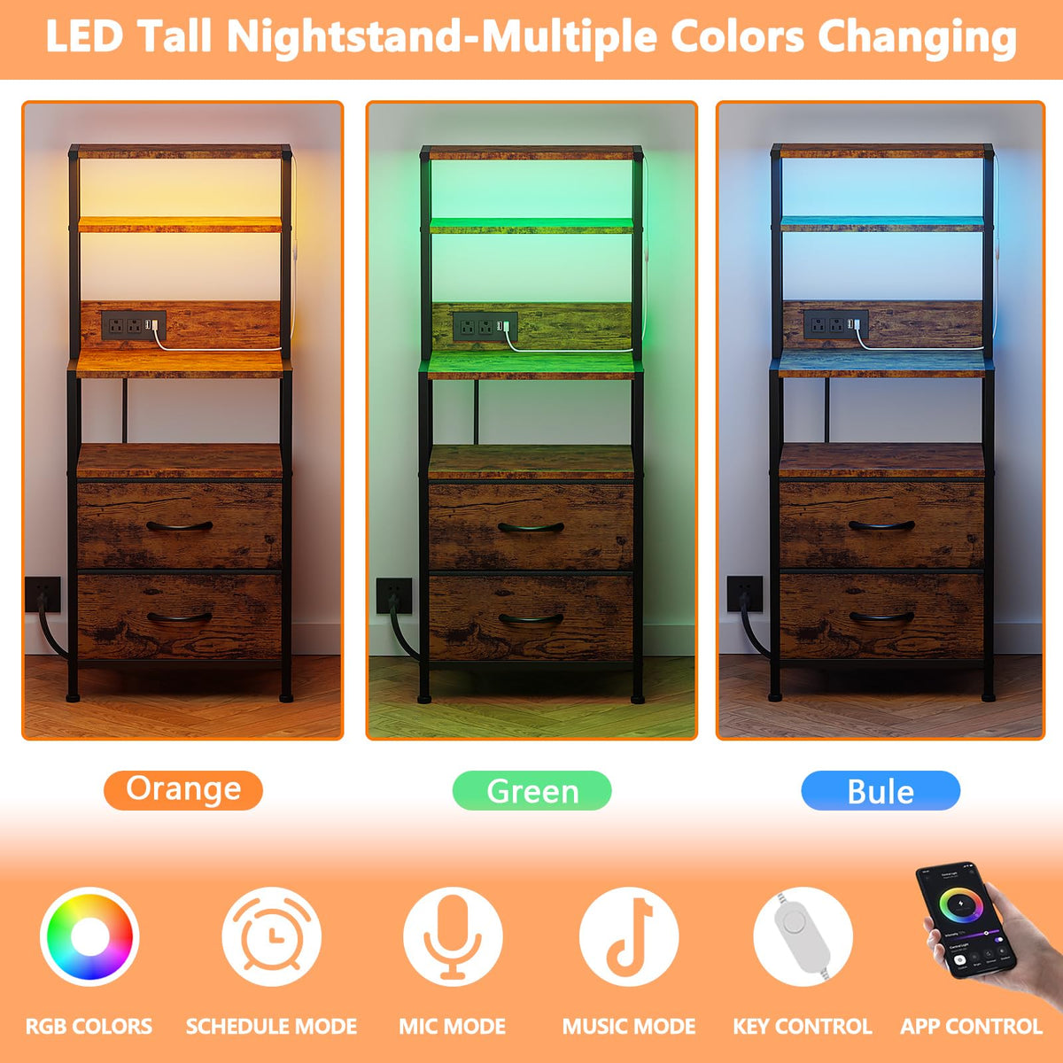 Furnulem rustic brown wood and metal frame for durability