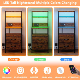Furnulem rustic brown wood and metal frame for durability