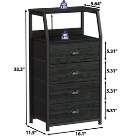 Furnulem tall 4-drawers dresser in bedroom for organized storage.