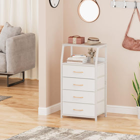 Furnulem white finish complements modern bedrooms and living spaces.