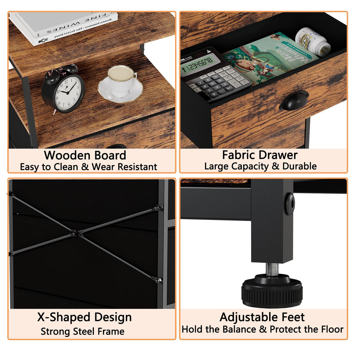 Furnulem sturdy steel frame provides durable support for daily use.