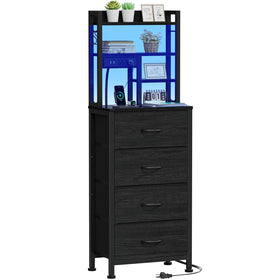 Furnulem tall nightstand with LED drawers offering organized bedside storage