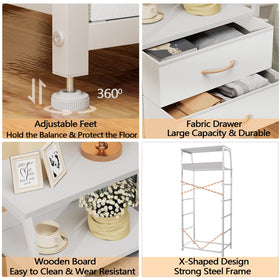 Furnulem white dresser foldable fabric drawers keep clothes organized