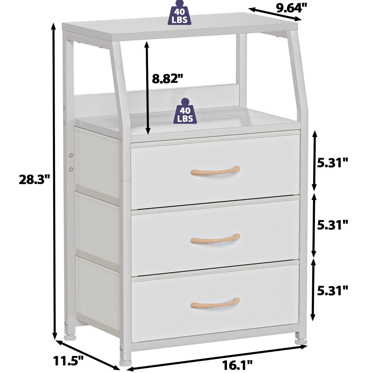 Furnulem wood top surface offers a stable area for clocks and vases.