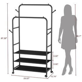 Furologee 3-tier storage shelves keep shoes and folded items tidy.